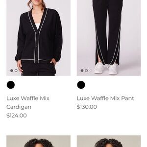 Luxe Waffle Mix Black Pant